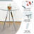 Bar Height Set, Tempered Glass Round Dining Table and Velvet Adjustable Dining Chairs.-63015451-63015450