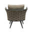 Méridienne Juwuan en tissu taupe avec structure grise