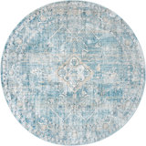 Traditional Orea Area Rug Blue-Light Brown Color