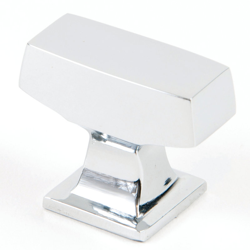 1 3/8 Length Rectangle Knob, Chrome