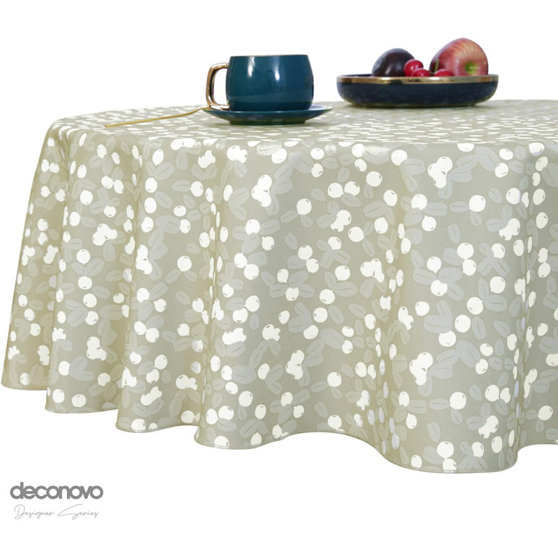 Deconovo water -repellent tablecloth, one piece, 140cm, gray, Grey/Brown/Blue