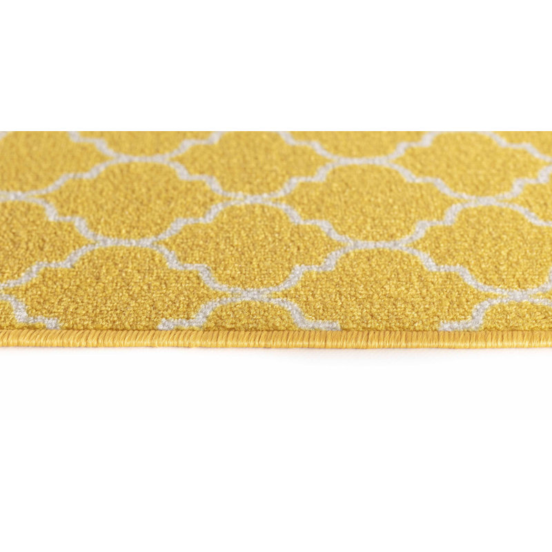 Vasta Non-Slip Geometric Indoor Doormat, 67cm W x 220cm L, Gold