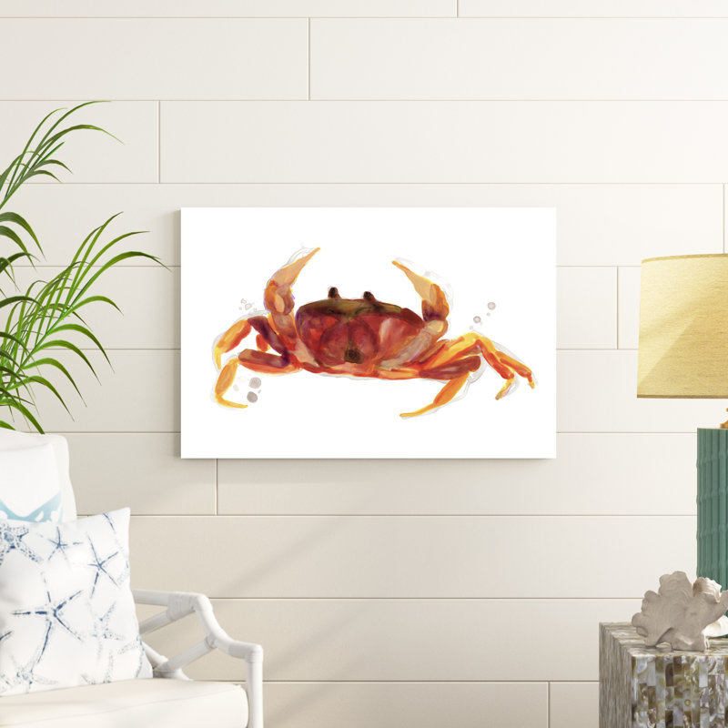 «Crab Cameo III» par June Erica Vess - peinture sur toile tendue, H 24 po x l 36 po