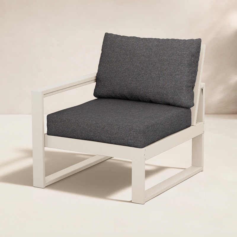 Chaise gauche modulaire POLYWOOD® Edge, Gris anthracite cendré, Sable