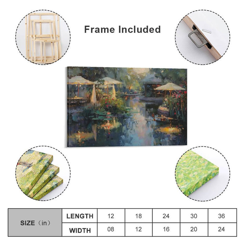 Art mural sur toile 8 "x 12" avec cadre en bois, prêt à être accroché, 08 × 12 pouces
