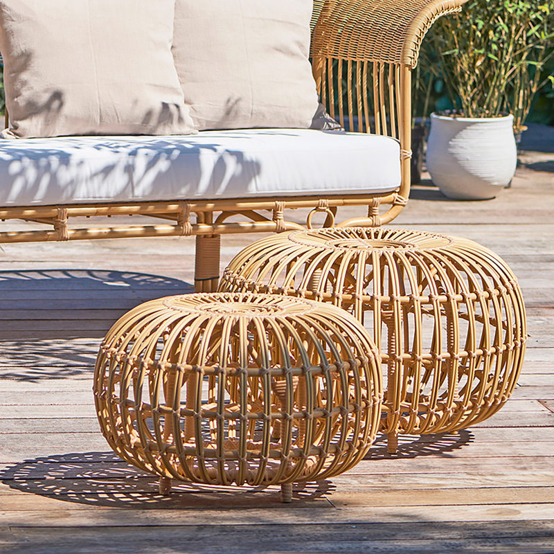 Franco Albini Large Outdoor Ottoman, Brown