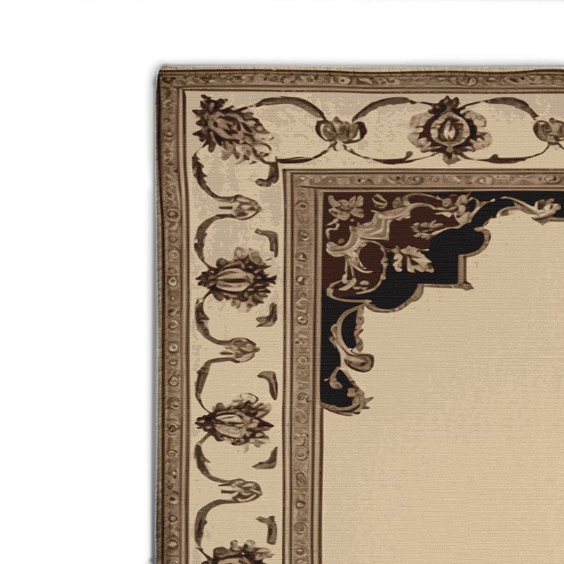 French Brown Indoor and Outdoor Area Rug, Rectangle 2' x 3'
