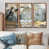 Toile avec cadre flottant brun