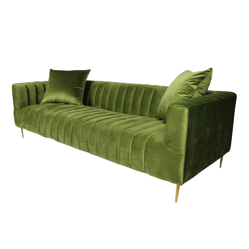 Gleaves 90'' Velvet Sofa, Olive Velvet