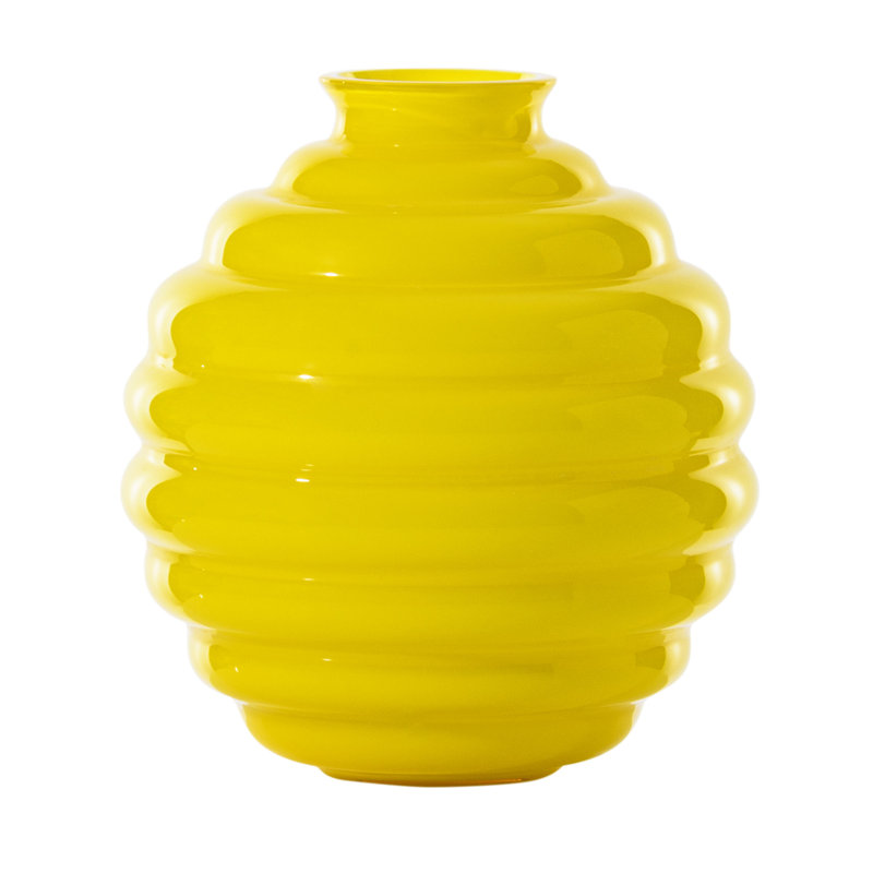 Deco Vase, 7.09" H x 6.69" W x 6.69" D, White