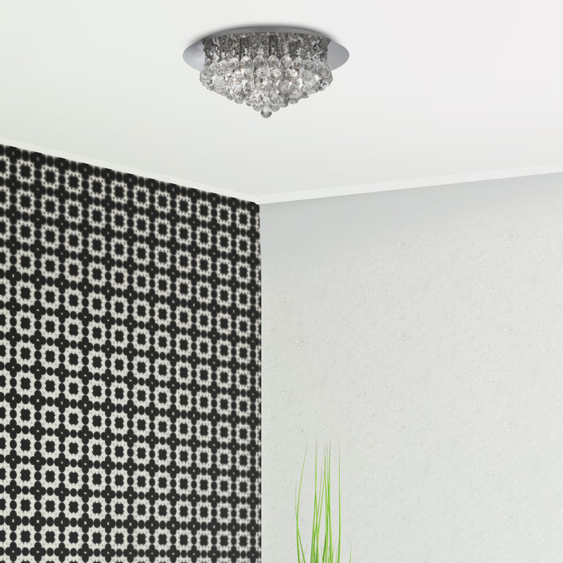 Kessler Glass Flush Mount, Chrome