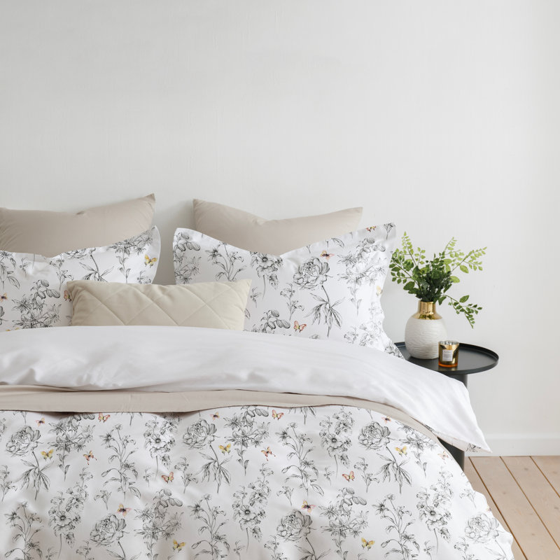 Ensemble de housse de couette en coton 3 pièces Pointehaven, Housse de couette double et 2 taies décoratives s