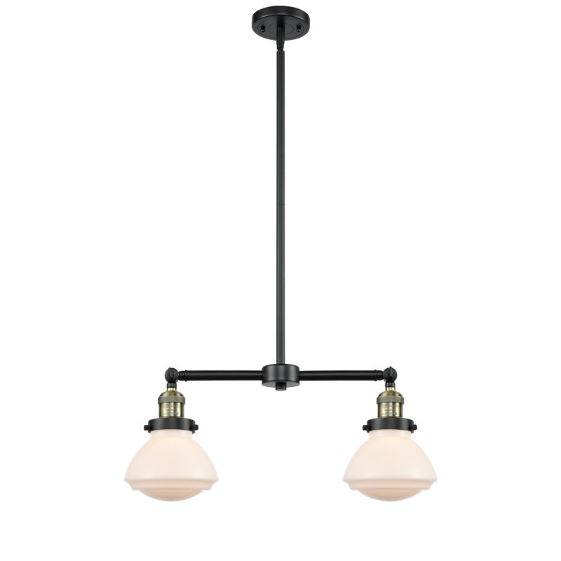 Chesterville 2 - Light Kitchen Island Pendant, Matte White, Black Antique Brass