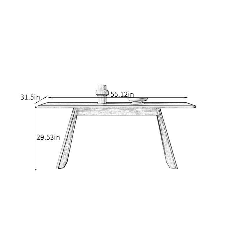 Light Luxury Retro Dining Table., 29.53"H x 55.12"L x 31.5"W