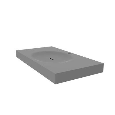 Darleen 36" Solid Surface Thin Rectangular Wall Mount Shallow Basin Bathroom Sink