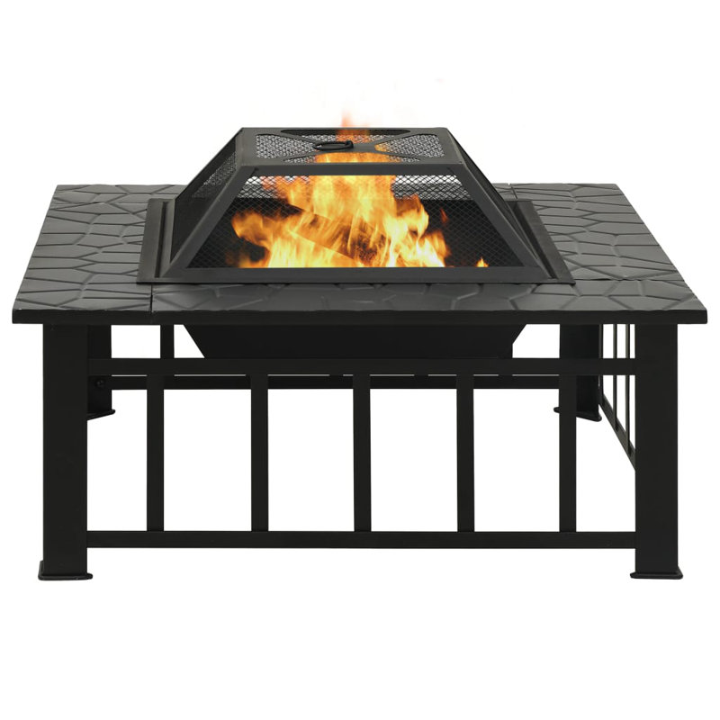 Dallie Fire Pit with Poker 79x79x46.5 cm XXL Steel