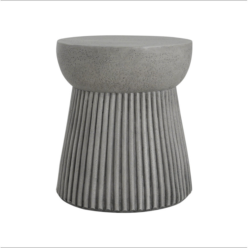 Outdoor Lightweight Concrete Side Table, Gray