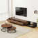 2-piece Set, Expandable Tv Cabinet With Three Drawers And Nesting Coffee Table