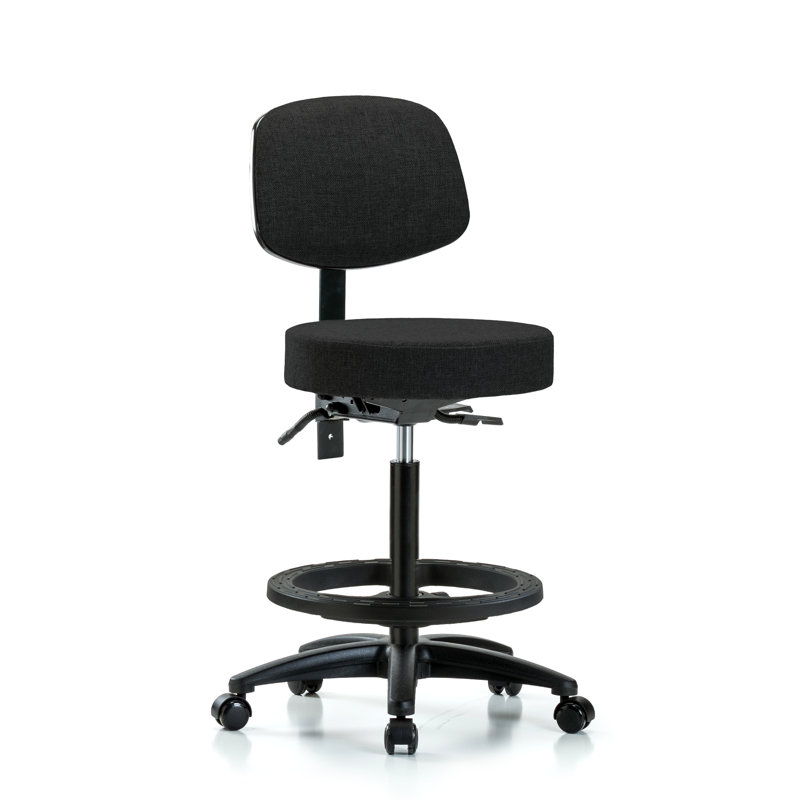Tabouret de laboratoire à hauteur ajustable Sylvie, Noir, Roulettes