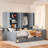 Wooden Daybed With Three Drawers, All-in-one Cabinet, Desk And Shelves-60321130-60321135