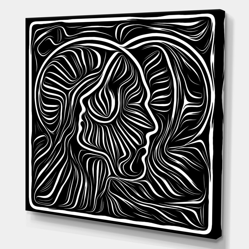 «I», impression d'art sur toile, noir et blanc, H 46 po x l 46 po x P 1,5 po