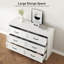 Commode 6 tiroirs pour chambre à coucher, commode avec poignée large en métal-110771313