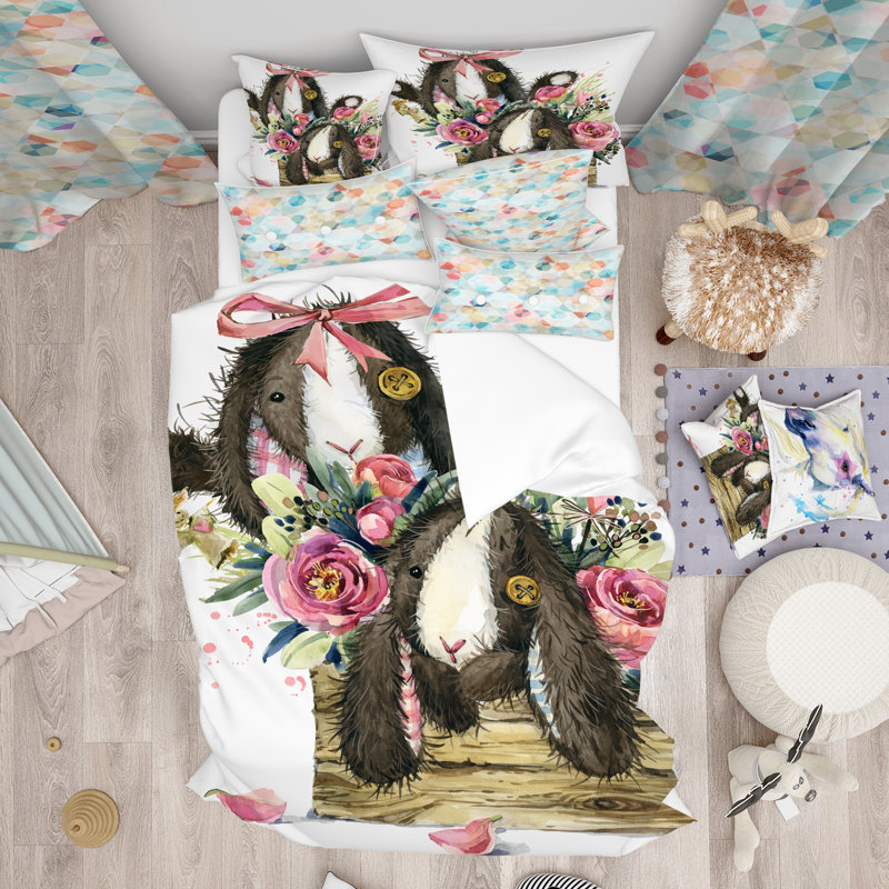 Ensemble de housse de couette pour jouets designart jolie, Housse simple + 1 taie décorative