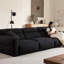 Canapé-lit modulaire en velours noir avec coussins-59876917