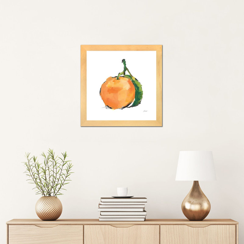 "Designer fruits III" par Ethan Harper, reproduction d’art, Toile avec cadre en bois beige, H 16 po x l 16 po x p 1 po, Blanc