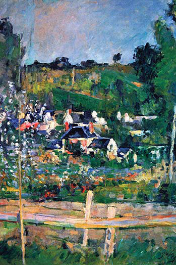"village behind the fence" par paul cezanne-impression, H 36 po x l 24 po