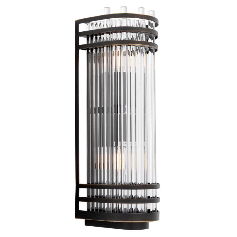 Gulf 2 - Light Flush Mounted Sconce, 15" H x 5" W x 5" D, Black