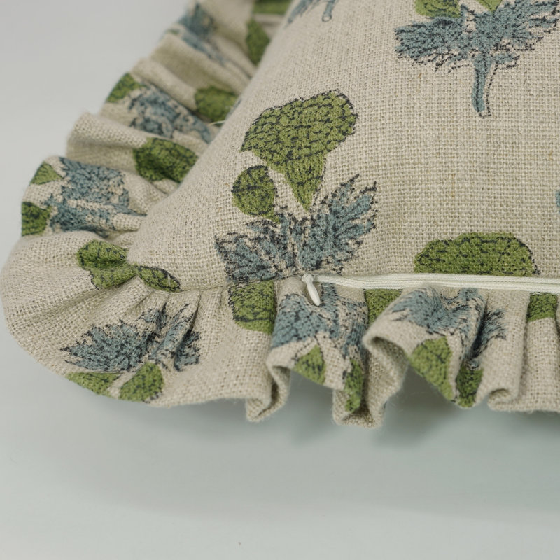 Housse de coussin lombaire à volants en tissu épais Fabividine, décoration d'automne (Manmohan, brun), H 16 po x l 16 po