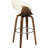 Solid Swivel Bar Stool With Walnut Base And Design Features Elegant Back Support Footrest Pad