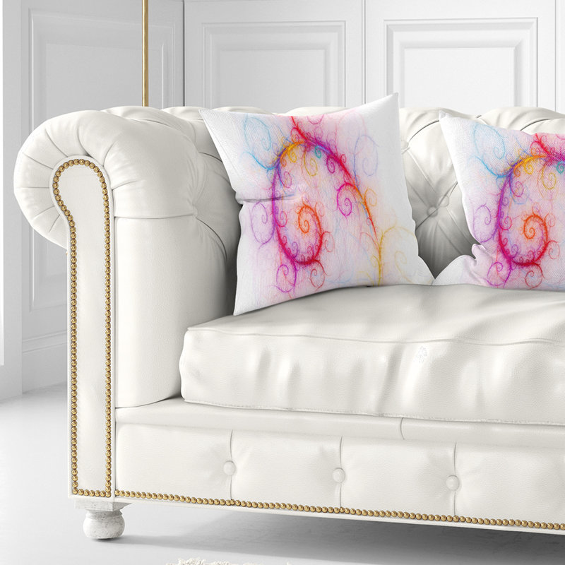 Abstract Beautiful Fractal Pattern Pillow, 16" x 16", Throw Pillow, Pink