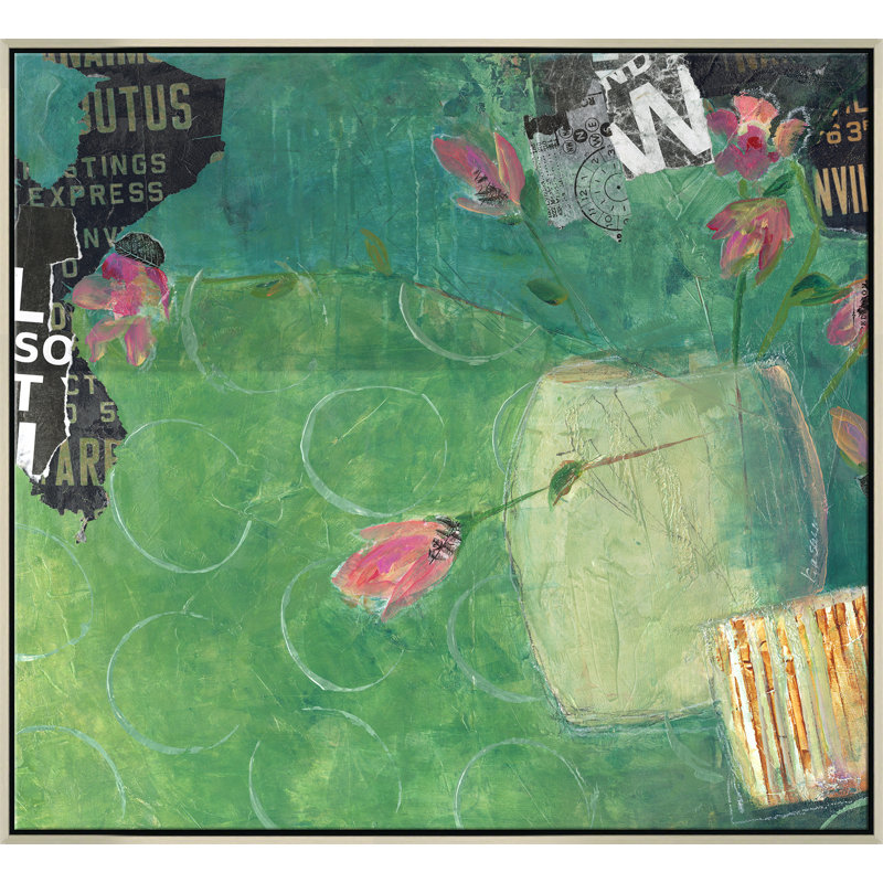 Rosebuds Giclee On Canvas by Jill Krasner, Silver Framed