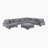 Hulett 135" Modern Modular Sectional with Corduroy Fabric, Adjustable Backrests & 9 Pillows-1143638227