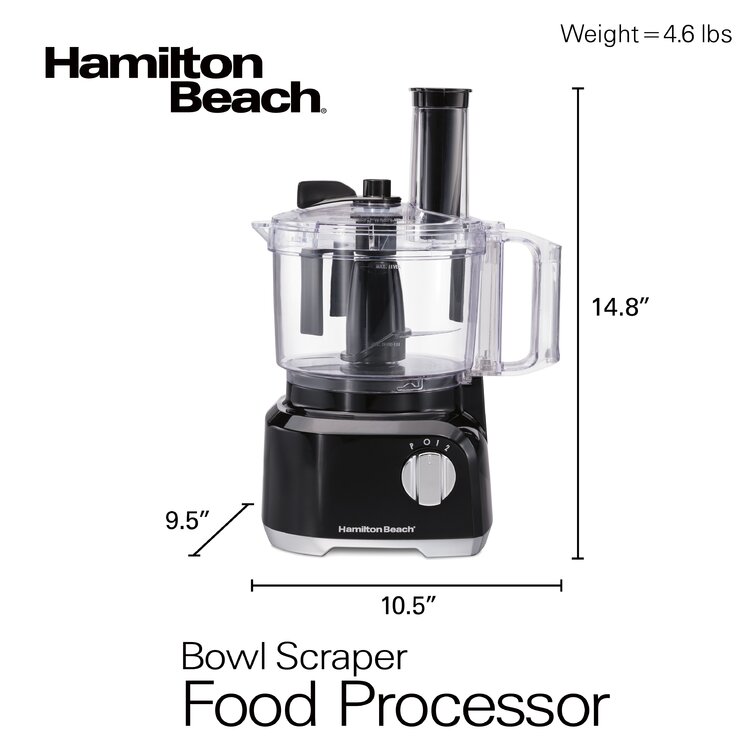 Hamilton Beach Stack ＆ Snap Food Processor and Vegetable Chopper, BPA Free, Stainless Steel Blades, 14 Cup   4-Cup Mini Bowls, 3-Speed 500 Watt Motor - 3