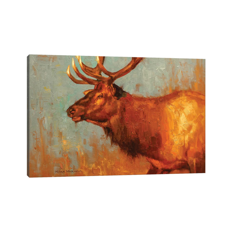 Timber Bull 1 Piece Painting on Canvas, 66.04cm H x 101.6cm W x 1.91cm D, Wrapped Canvas