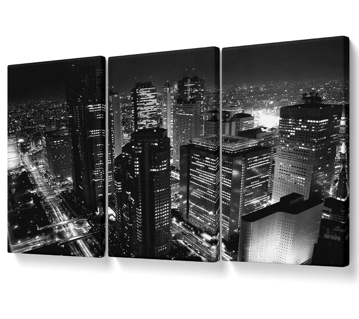 Ebern Designs City Nights - 3 Piece Wrapped Canvas Graphic Art ...