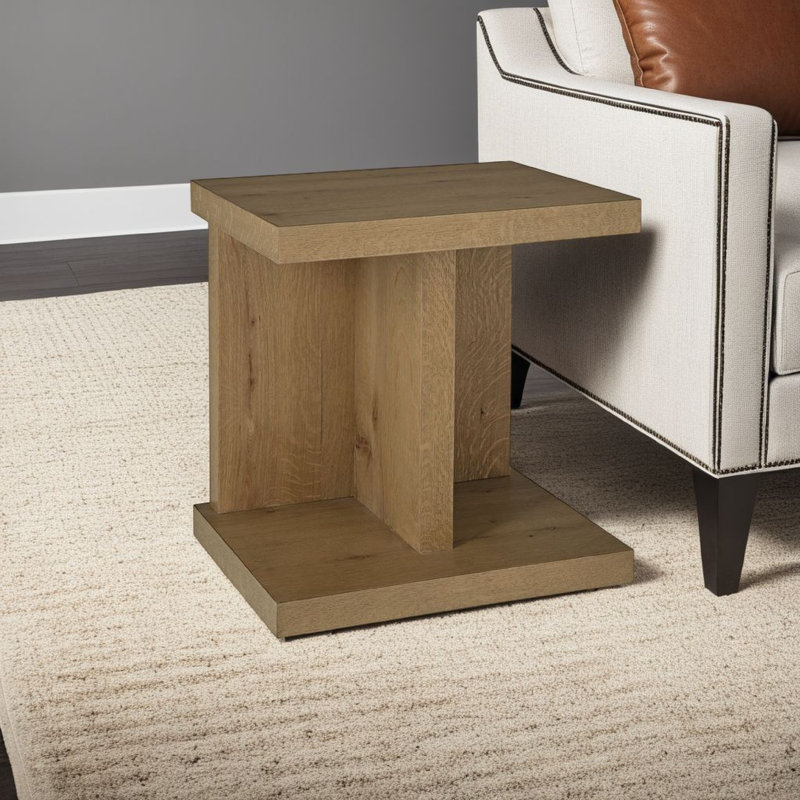 Table de chevet Anay avec port USB double, chêne rustique brun de 22 po Anay