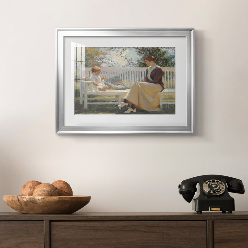 Sunlight-Frank Weston Benson - reproduction d'art avec passe-partout et verre - 1909, 18,5 x 24,5, Impression encadrée