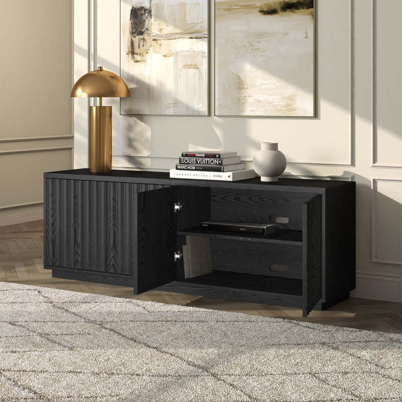 Meuble télé rectangulaire pour téléviseur de 75 po ou moins Bourne, Black Grain
