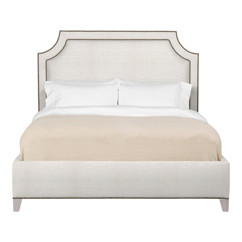 Audrey/Asher Queen Upholstered Low Profile Panel Bed, Nadia Parchment, Yes, Dove Gray
