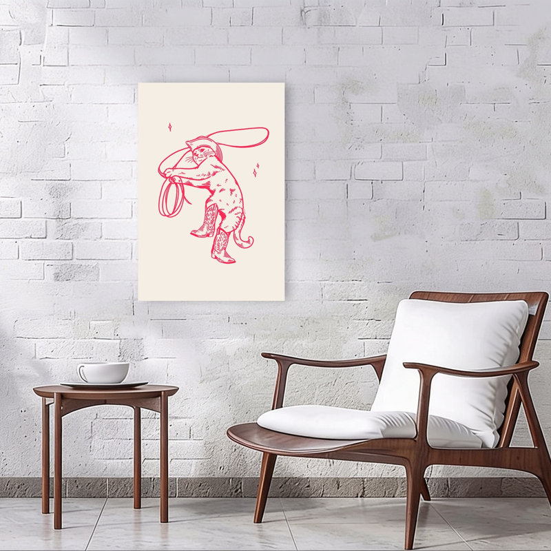 1 Piece Wrapped Canvas Wall Art, 91.44cm H x 60.96cm W, Pink/Beige