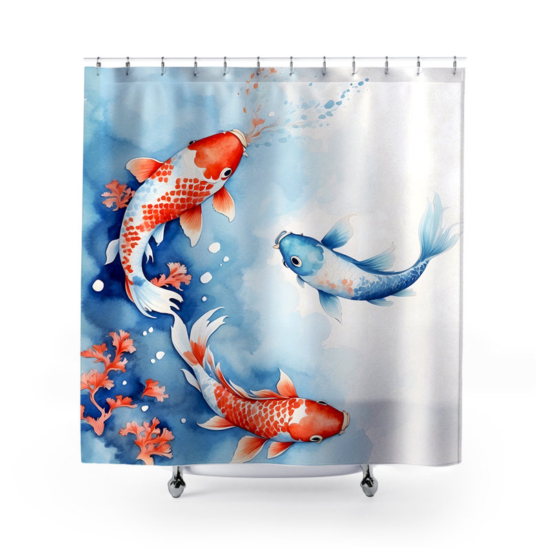 Rideau de douche poisson, Poissons Almay Koi