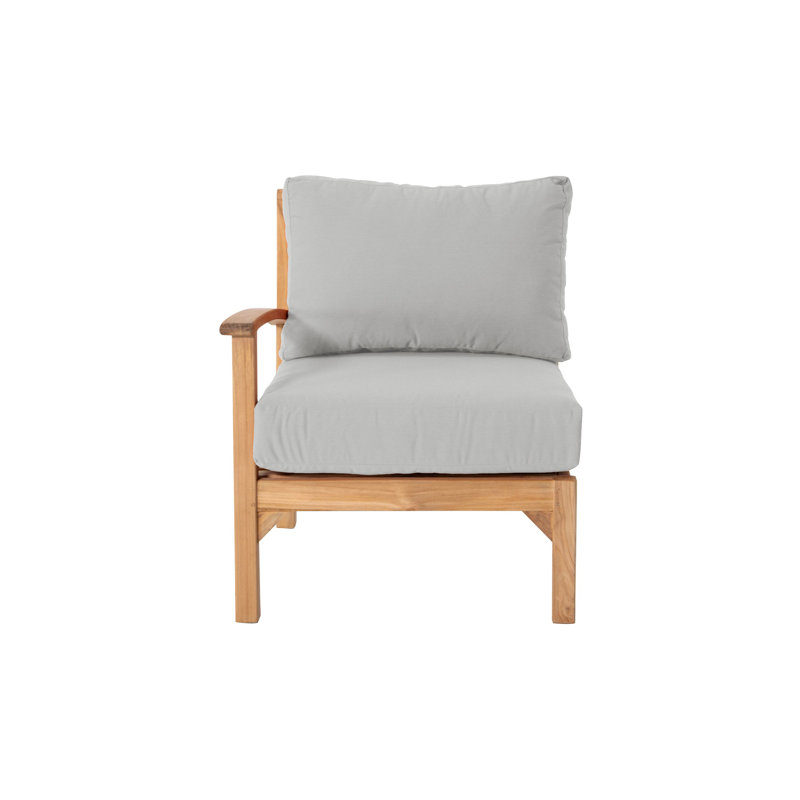 Fauteuil club d'extérieur en teck Huntington, Granit