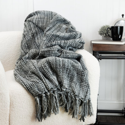 Jeté tissé gris Donna