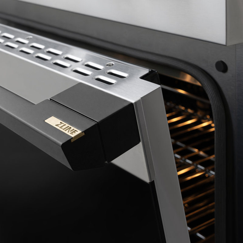ZLINE Autograph Edition 36 in. Marino Gas Range w/ 6 Gas Burners & Matte Black Accents, White Matte/Champagne Bronze