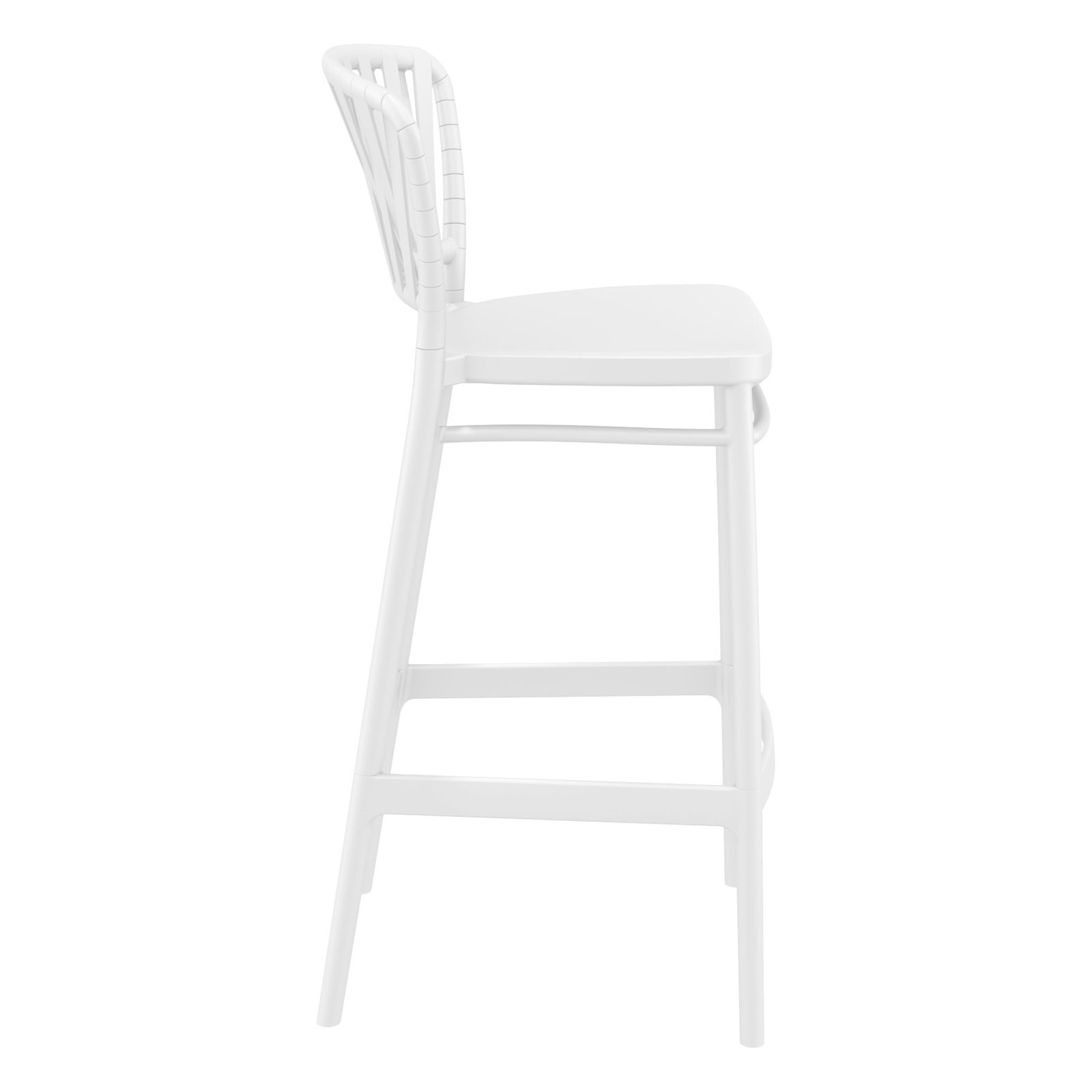 Newport Patio Bar Stool, White, 29.5"