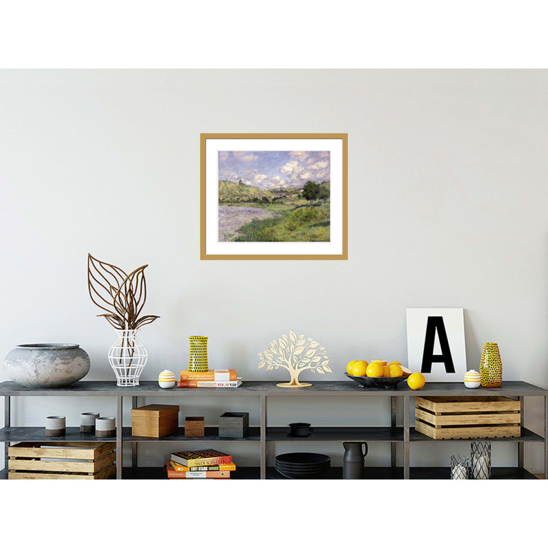 «Landscape Vetheuil» par Claude Monet, impression giclée sur cadre, H 23,5 po x l 27,4 po